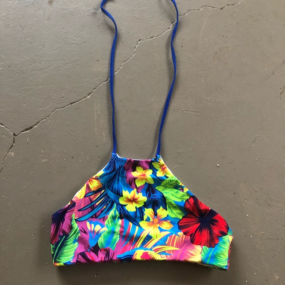 Patterned Halter Bikini Top